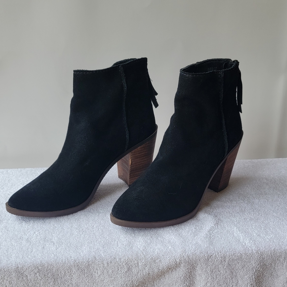 Black suede ankle boots